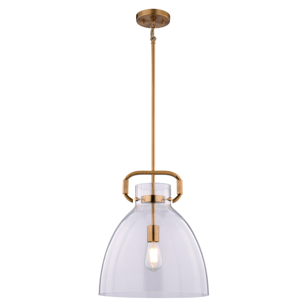 Breck Clear 14" Brass Pendant