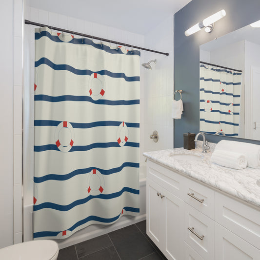 Buoy Stripe Shower Curtain