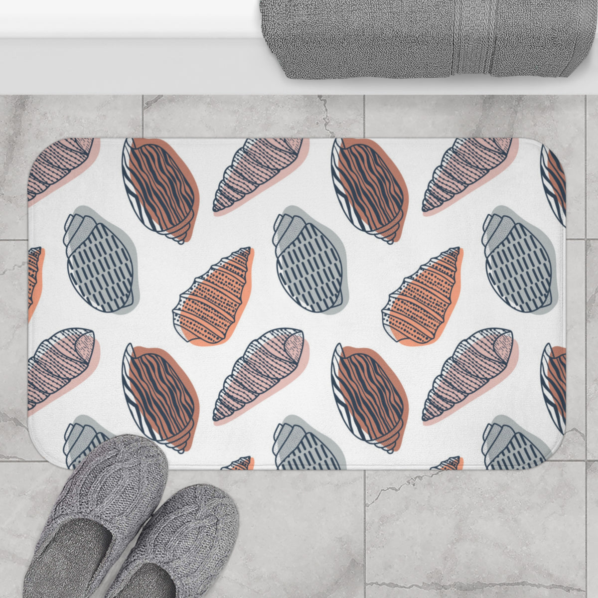 White Shell Bath Mat