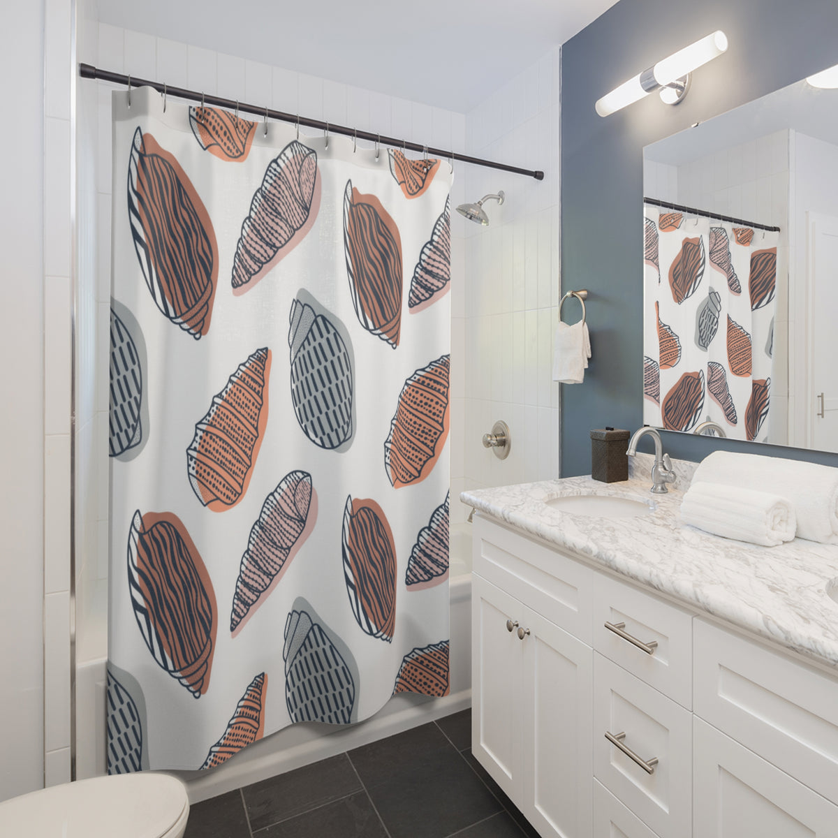 White Shell Shower Curtain