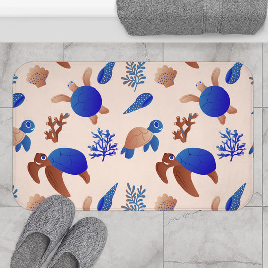 Aqua Turtle Bath Mat