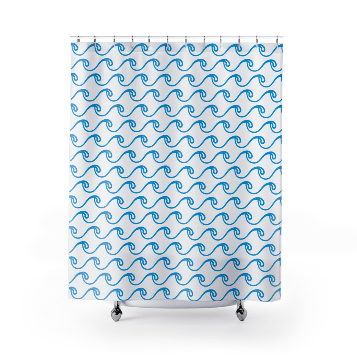 White Waves Shower Curtain