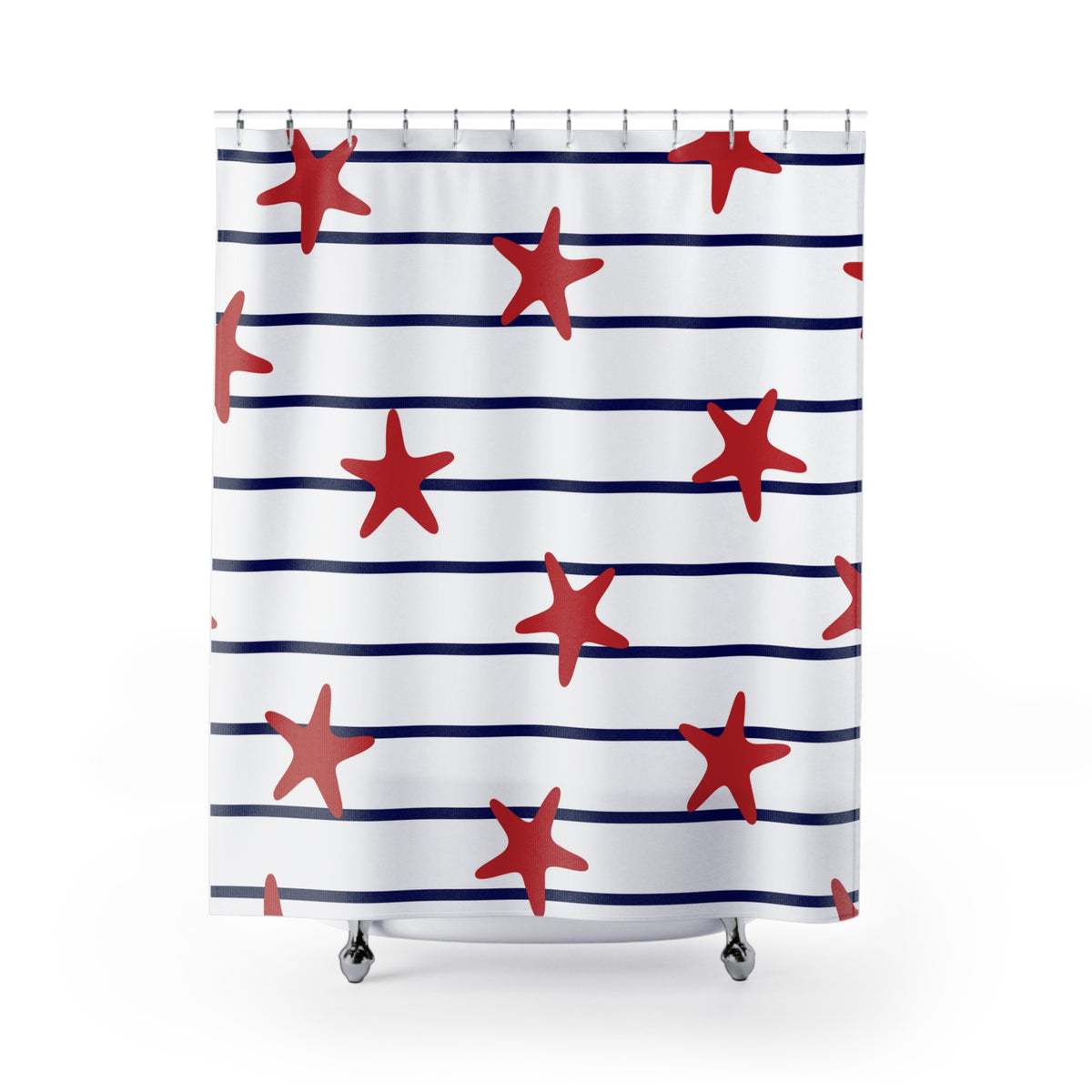 Starfish Stripe Shower Curtain