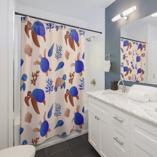 Aqua Turtle Shower Curtain