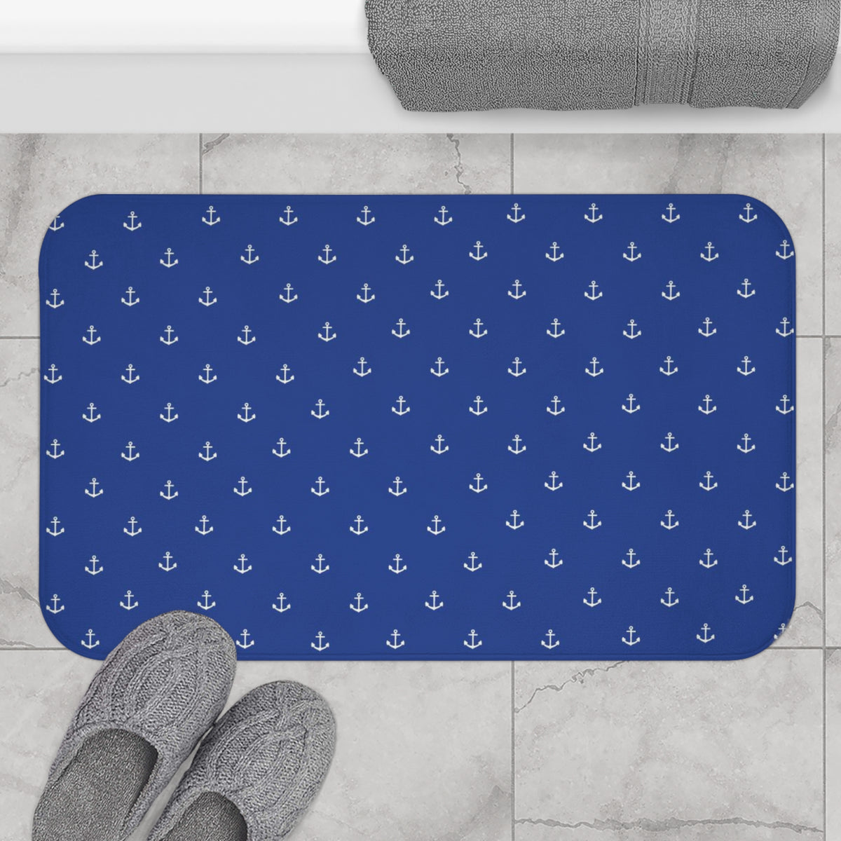 Blue Anchor Bath Mat
