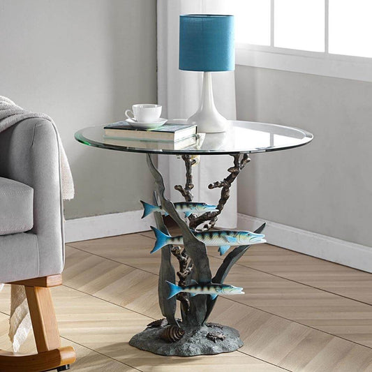 Blue Barracuda End Table