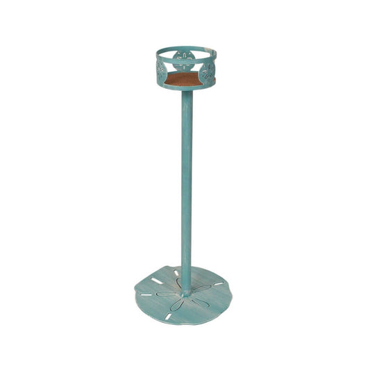 Blue Sand Dollar Iron Drink Holder Stand