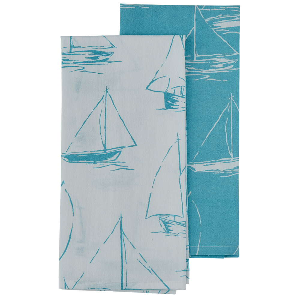 Sailboat Sketch Dishtowel Set (7689356214504)