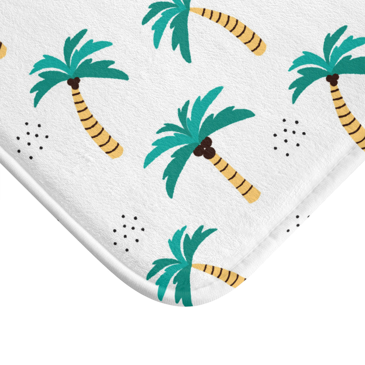 White Palm Tree Bath Mat