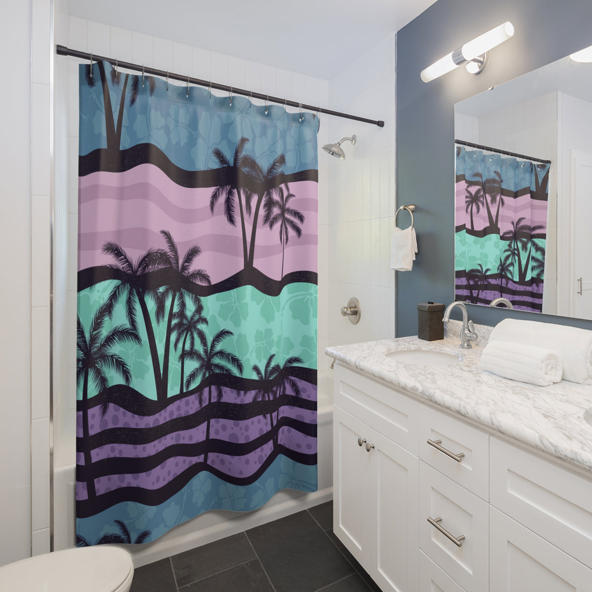 Vice Palm Tree Shower Curtain